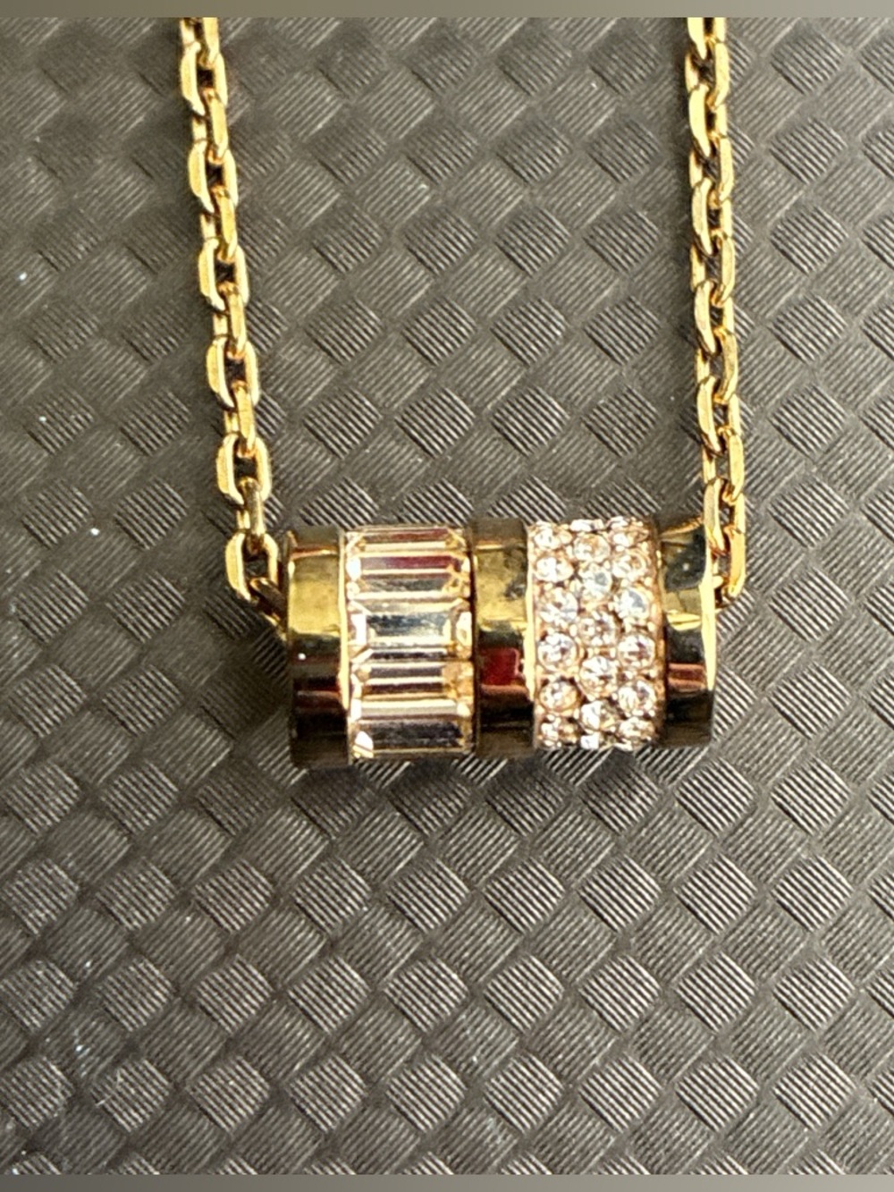 Michael Kors Gold-Tone Crystal Barrel Pendant Necklace